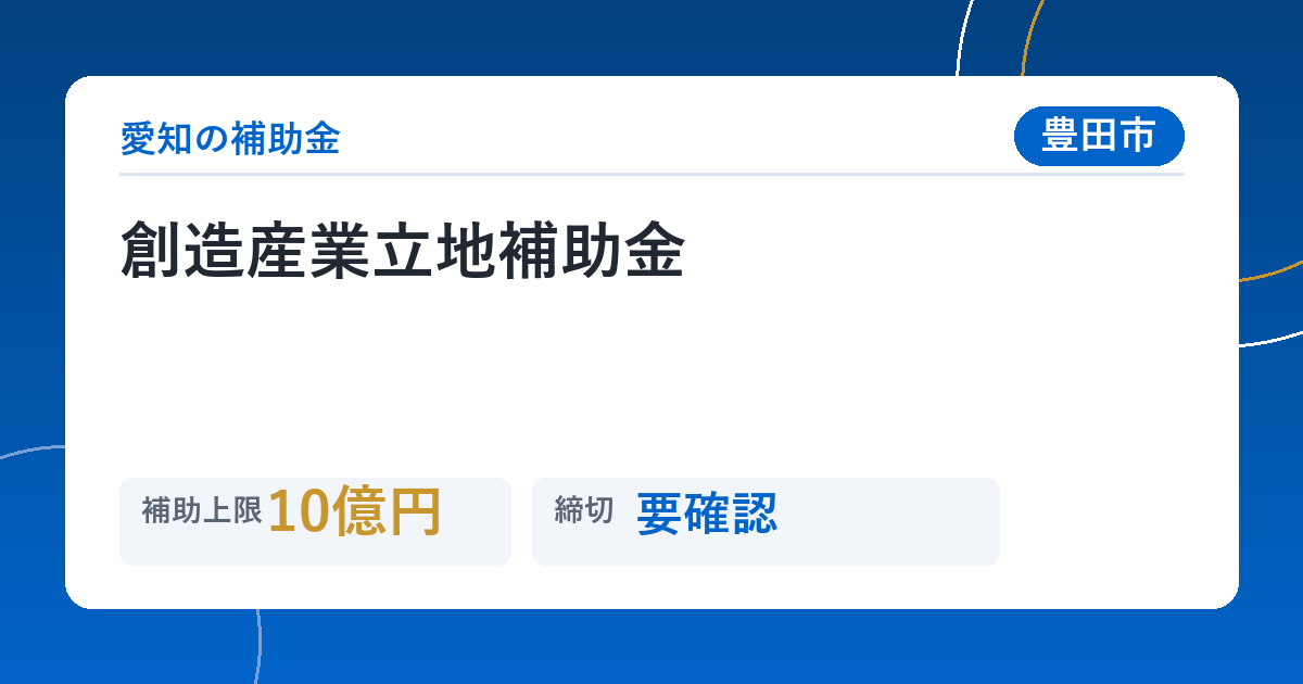 創造産業立地補助金